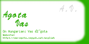 agota vas business card